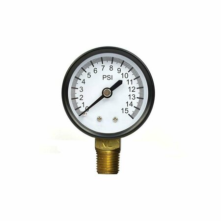 Thrifco Plumbing Gas Pressure Test Gauge 0-15 PSI with 1/10 PSI Increment 4402337